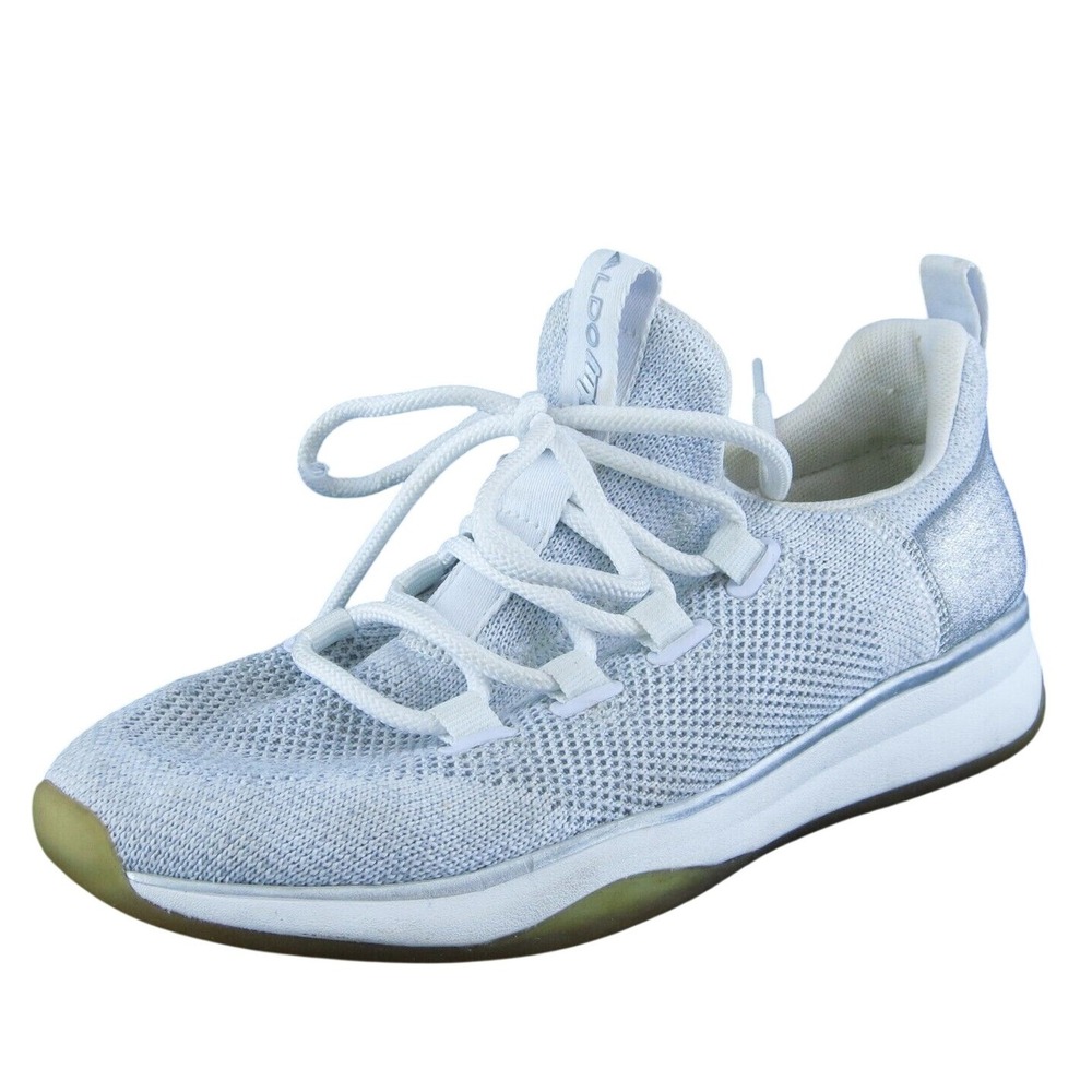 Aldo‎ Women Sneaker Shoes  White Fabric Lace Up Size 6.5 Medium (B, M)